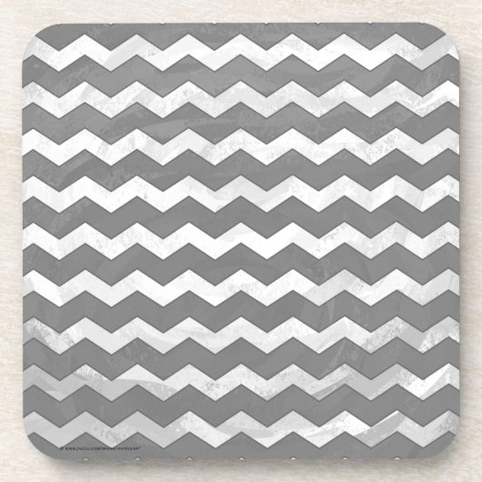 Slate Gray Chevron Pattern Bier Onderzetter (Voorkant)