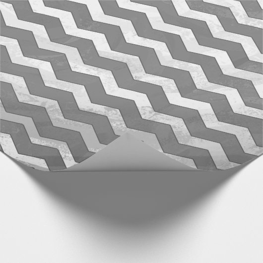 Slate Gray Chevron Pattern Cadeaupapier (Hoek)
