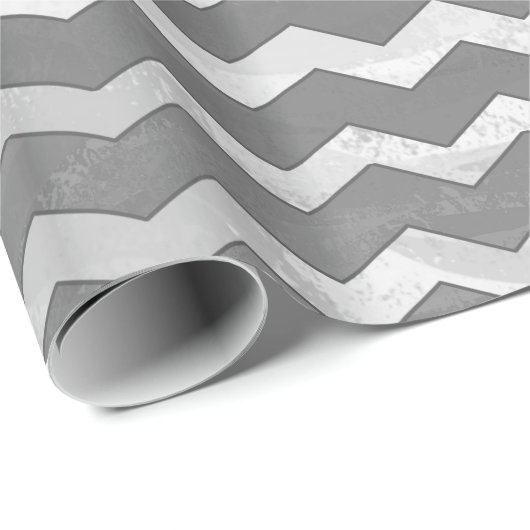 Slate Gray Chevron Pattern Cadeaupapier (Rol Hoek)