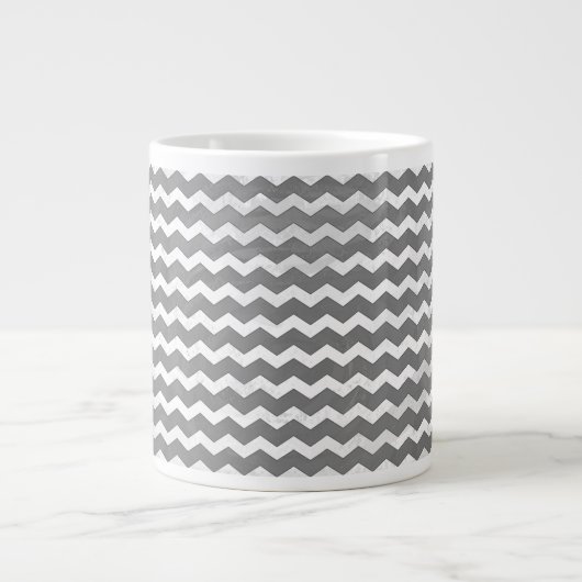 Slate Gray Chevron Pattern Grote Koffiekop (Voorkant)
