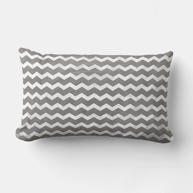 Slate Gray Chevron Pattern Kussen (Voorkant)