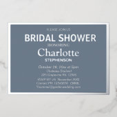 Slate Gray Modern Classic Vrijgezellenfeest Silver Folie Uitnodiging (Voorkant)