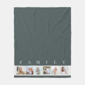 Slate Gray Modern Family 6 Afbeelding Collage Foto Fleece Deken (Voorkant)