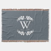 Slate Gray Monogram Deken (Voorkant)
