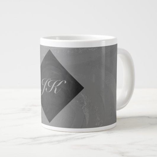 Slate Gray Monogram Grote Koffiekop (Voorkant rechts)