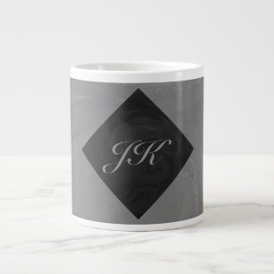 Slate Gray Monogram Grote Koffiekop