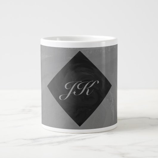 Slate Gray Monogram Grote Koffiekop (Voorkant)