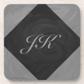 Slate Gray Monogram Onderzetter (Voorkant)