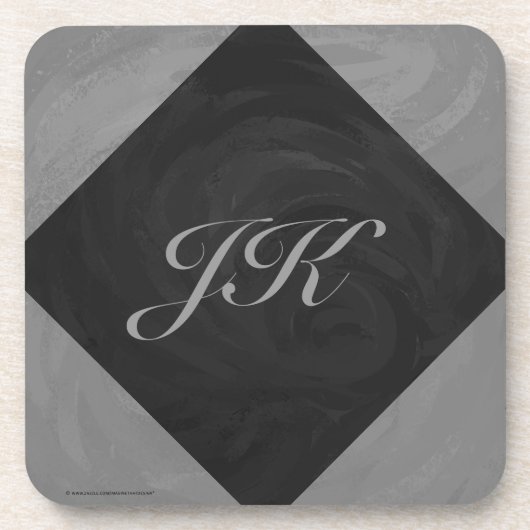 Slate Gray Monogram Onderzetter (Voorkant)