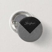 Slate Gray Monogram Ronde Button 3,2 Cm (Voorkant /achterkant)