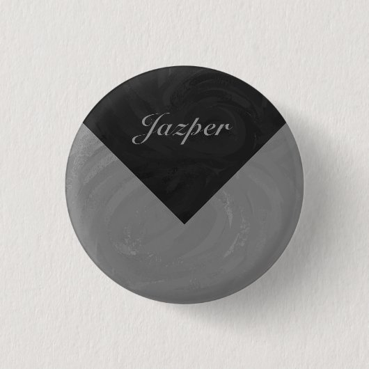 Slate Gray Monogram Ronde Button 3,2 Cm (Voorkant)