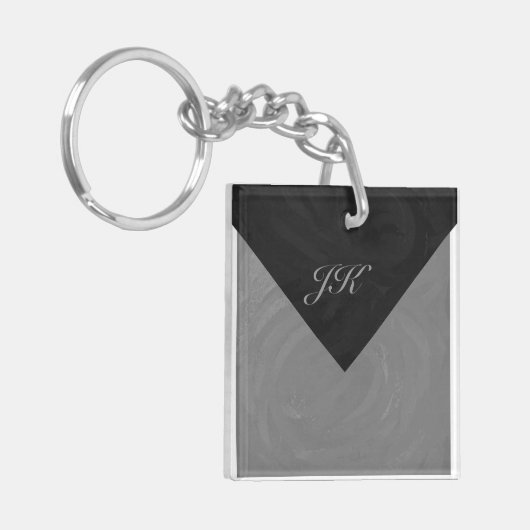 Slate Gray Monogram Sleutelhanger (Voorkant Links)