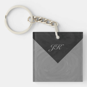 Slate Gray Monogram Sleutelhanger