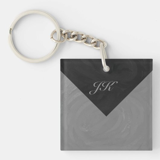 Slate Gray Monogram Sleutelhanger (Voorkant)