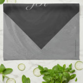 Slate Gray Monogram Theedoek (Gevouwen)