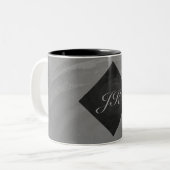 Slate Gray Monogram Tweekleurige Koffiemok (Voorkant links)