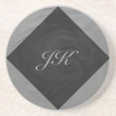 Slate Gray Monogram Zandsteen Onderzetter (Voorkant)