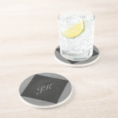 Slate Gray Monogram Zandsteen Onderzetter (Zijkant)
