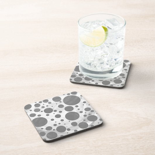Slate Gray Polka Dot Pattern Bier Onderzetter (Rechterzijde)