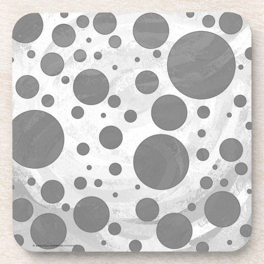 Slate Gray Polka Dot Pattern Bier Onderzetter (Voorkant)