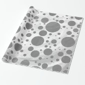 Slate Gray Polka Dot Pattern Cadeaupapier (Uitgerold)