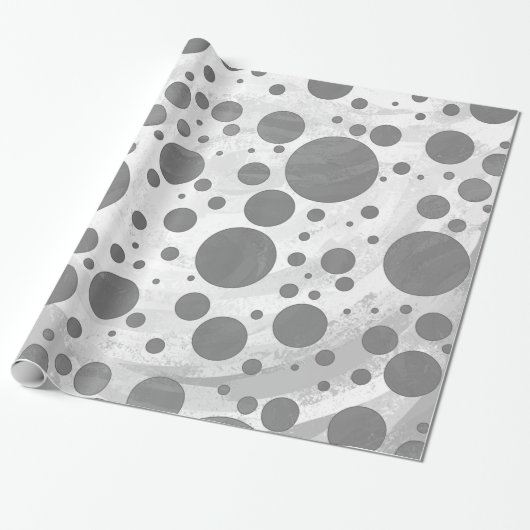 Slate Gray Polka Dot Pattern Cadeaupapier (Uitgerold)