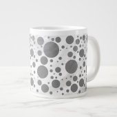 Slate Gray Polka Dot Pattern Grote Koffiekop (Voorkant rechts)