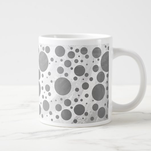Slate Gray Polka Dot Pattern Grote Koffiekop (Rechts)