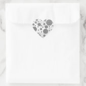 Slate Gray Polka Dot Pattern Hart Sticker (Tas)