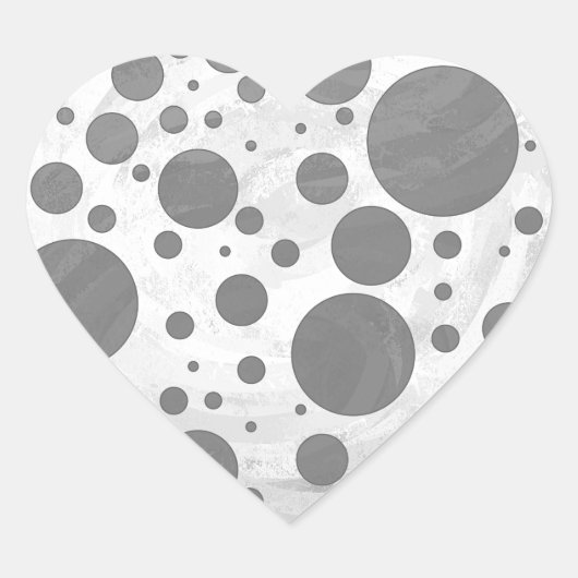 Slate Gray Polka Dot Pattern Hart Sticker (Voorkant)