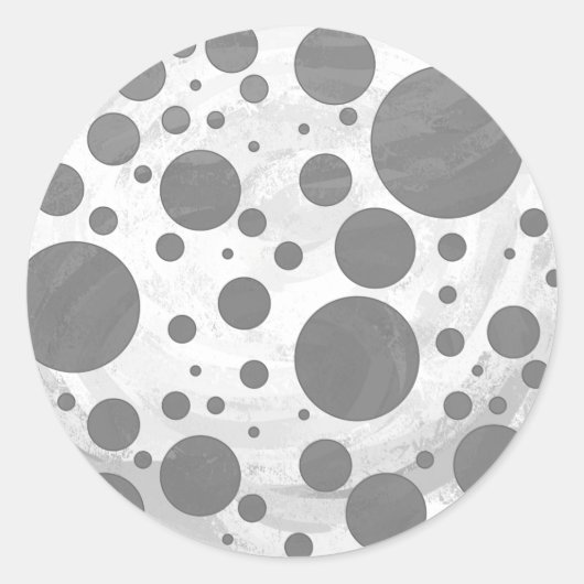 Slate Gray Polka Dot Pattern Ronde Sticker (Voorkant)
