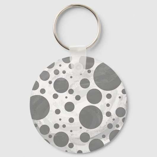 Slate Gray Polka Dot Pattern Sleutelhanger (Voorkant)