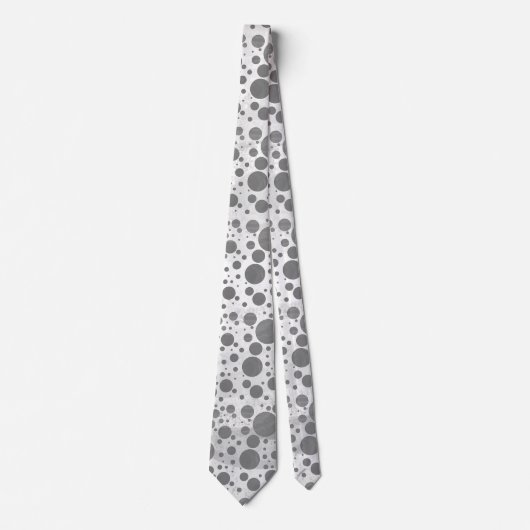 Slate Gray Polka Dot Pattern Stropdas (Voorkant)