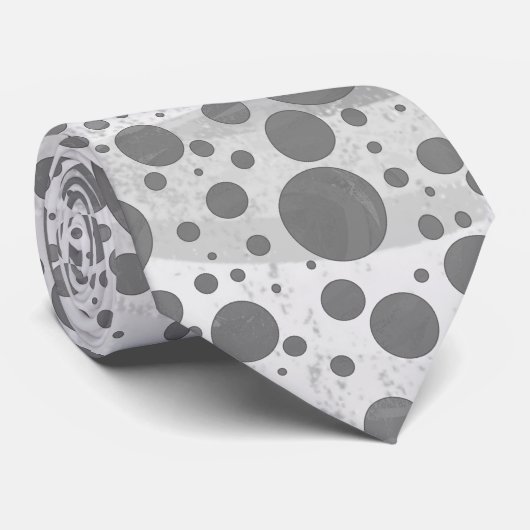 Slate Gray Polka Dot Pattern Stropdas (Opgerold)