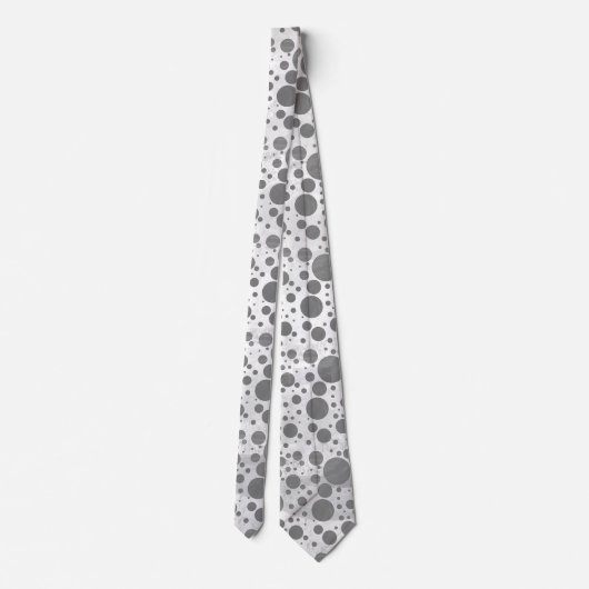 Slate Gray Polka Dot Pattern Stropdas (Achterkant)