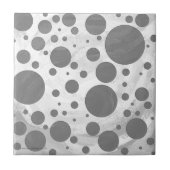 Slate Gray Polka Dot Pattern Tegeltje (Voorkant)