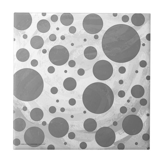 Slate Gray Polka Dot Pattern Tegeltje (Voorkant)