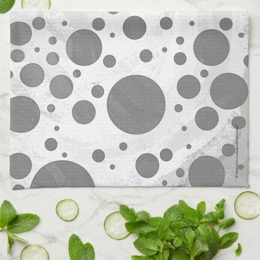 Slate Gray Polka Dot Pattern Theedoek (Gevouwen)