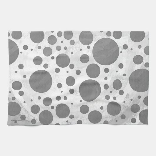 Slate Gray Polka Dot Pattern Theedoek (Horizontaal)