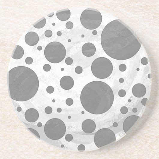 Slate Gray Polka Dot Pattern Zandsteen Onderzetter (Voorkant)