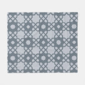 Slate Gray Star Square Cross geometrisch patroon Fleece Deken (Voorkant (Horizontaal))