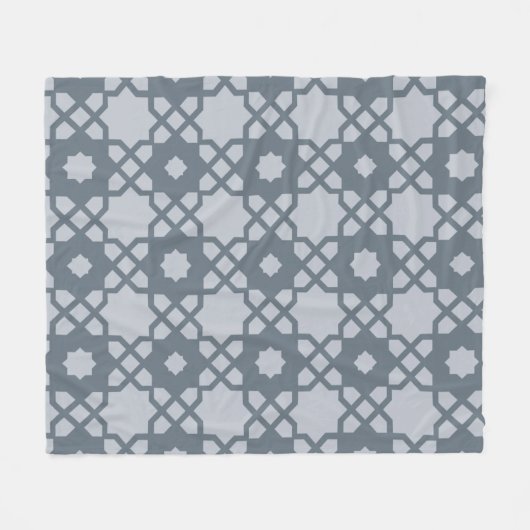 Slate Gray Star Square Cross geometrisch patroon Fleece Deken (Voorkant (Horizontaal))