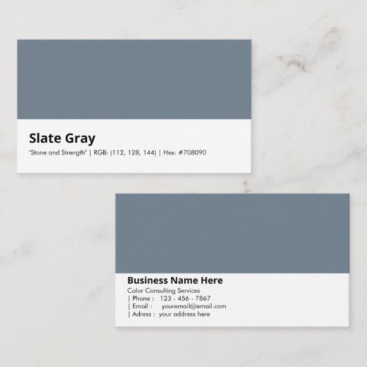 Slate Gray | "Steen en kracht" Visitekaartje (Voorkant / Achterkant)