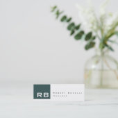 Slate Gray White Monogram Skinny Visitekaartje (Staand voorkant)