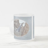 Slate Greetings Gray Nuthatch Songbird Seasons Matglas Koffiemok (Voorkant links)