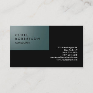 Slate Grey Black Chic Creative Visitekaartje