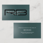 Slate Grey Black Monogram Manager Visitekaartje (Voorkant / Achterkant)