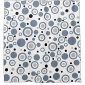 Slate Grey Black Polka Dots Douchegordijn (Voorkant)