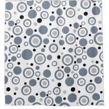 Slate Grey Black Polka Dots