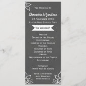 Slate Grey Chalk Style Flat Wedding Program Programmakaart (Voorkant)